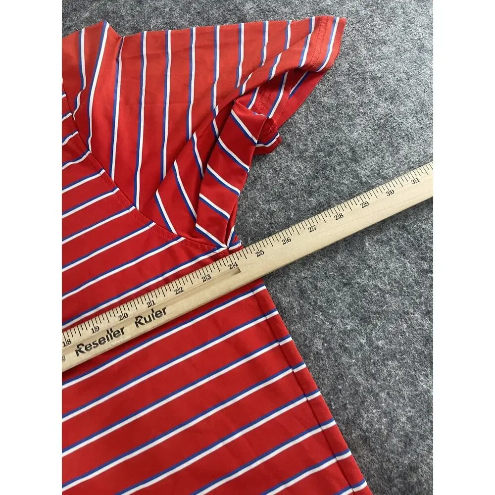 FootJoy Shirt Mens Extra Large Polo Red Striped Short Sleeve Golf XL N38